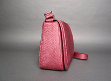 Load image into Gallery viewer, Burgundy Leather Large Crossbody Saddle bag
