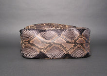 Cargar imagen en el visor de la galería, Bottom Black Shoulder Bag in Genuine Python Leather
