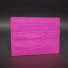 Cargar imagen en el visor de la galería, Fuchsia Python Leather Slot Card Holder
