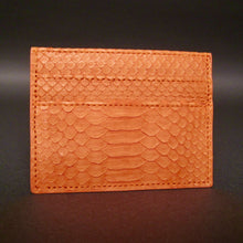 Cargar imagen en el visor de la galería, Orange Python Leather Slot Card Holder

