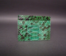 Load image into Gallery viewer, Green Snakeksin Leather Slot Card Holder
