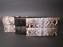 Load image into Gallery viewer, Copper Silver Leather Clutch Bag
