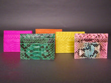 Load image into Gallery viewer, Green Snakeksin Leather Slot Card Holder
