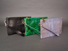 Load image into Gallery viewer, Green Leather Wristlet Clutch Bag
