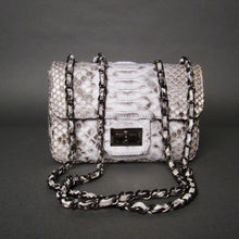 Load image into Gallery viewer, White Natural Motif Python Leather Small Shoulder Flap Bag
