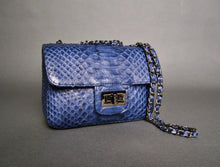 Load image into Gallery viewer, Navy Blue Leather Shoulder Flap Bag - SMALL
