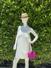 Cargar imagen en el visor de la galería, Pink Fuchsia Snakeskin Leather Shoulder Flap Bag - SMALL
