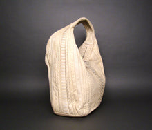 Load image into Gallery viewer, Off White Python Leather Hobo Bag side
