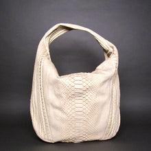 Load image into Gallery viewer, Off White Tan Python Leather Large Hobo Bag

