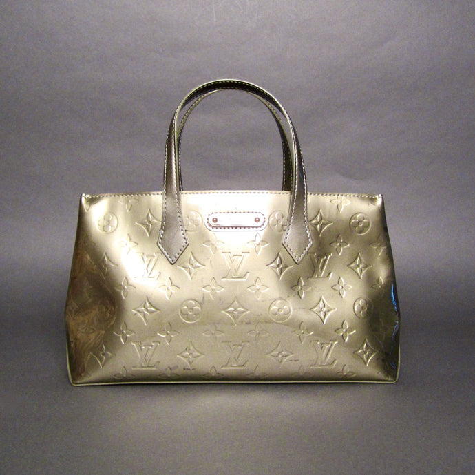 Louis Vuitton Vert Bronze Vernis Leather Wilshire PM Handbag