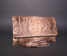 Load image into Gallery viewer, Tan Beige Leather Tassel Clutch Bag
