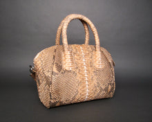 Load image into Gallery viewer, Tan Beige Stonewash Leather Satchel Handbag
