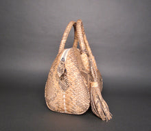 Load image into Gallery viewer, Tan Beige Stonewash Leather Satchel Handbag
