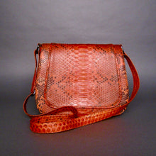 Load image into Gallery viewer, Orange Ocre Leather Large Crossbody Saddle bag
