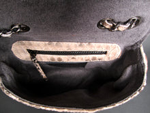 Cargar imagen en el visor de la galería, Interior Beige Python Small Leather Shoulder Flap Bag -SMALL
