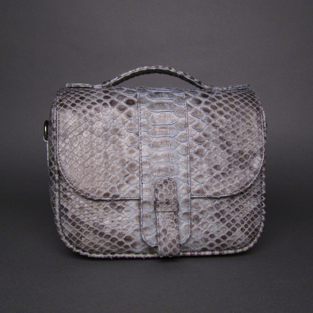  Grey Snakeskin Leather Small Shoulder bag