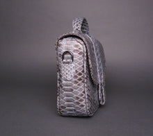 Load image into Gallery viewer, Grey Snakeskin Leather Small Shoulder bag
