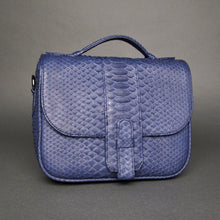 Load image into Gallery viewer,  Navy Blue Python Leather Small Shoulder bag
