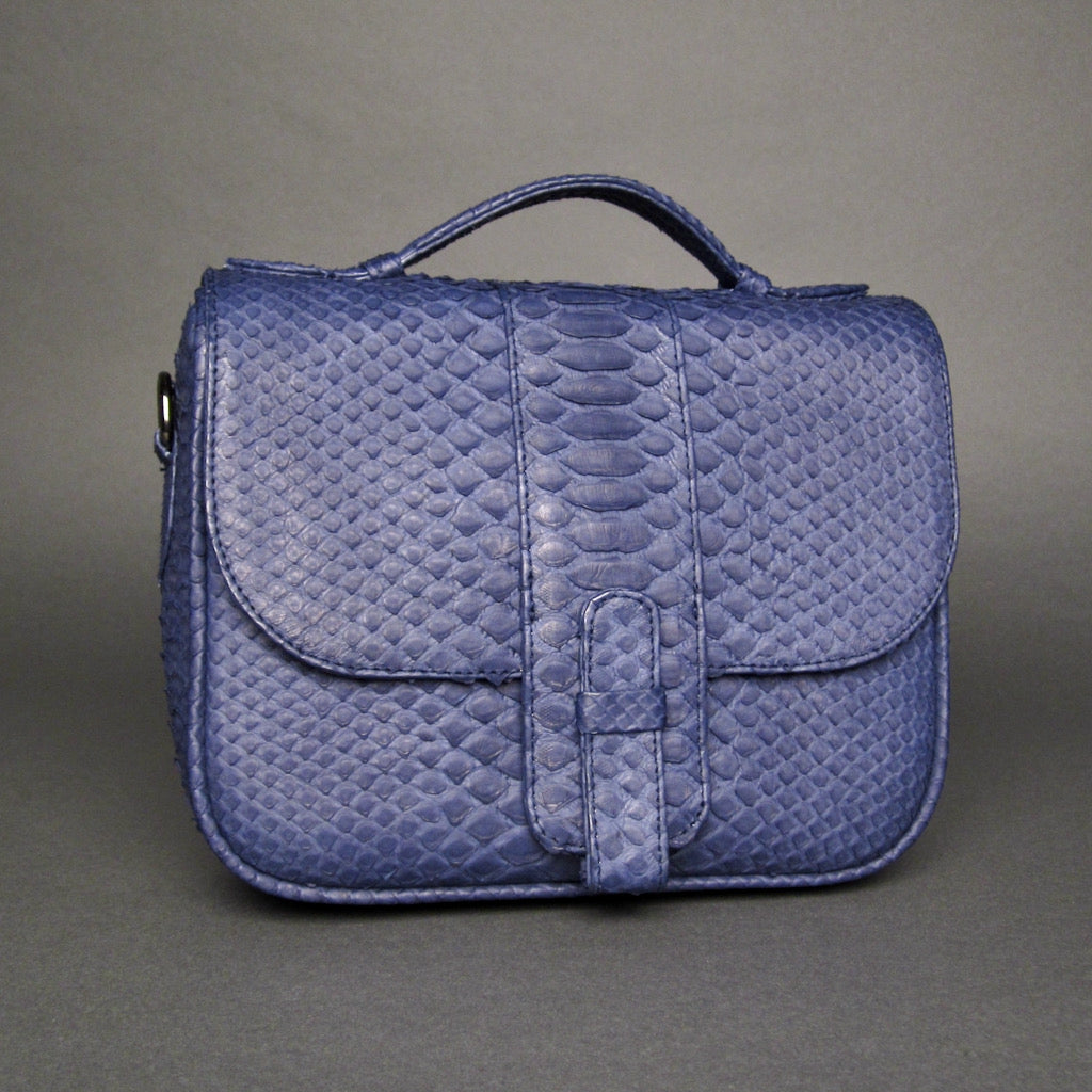 Navy Blue Python Leather Small Shoulder bag