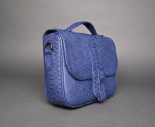 Load image into Gallery viewer, Navy Blue Python Leather Small Shoulder bag
