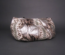 Load image into Gallery viewer, Silver Metallic Python Leather Dumpling Oversized Clutch Shoulder Bag
