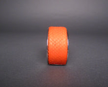 Load image into Gallery viewer, Orange Python Leather Plated Enamel Bangle Bracelet
