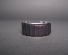 Load image into Gallery viewer, Black Python Leather Plated Enamel Bangle Bracelet
