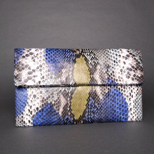 front Yellow and Blue Clutch Bag