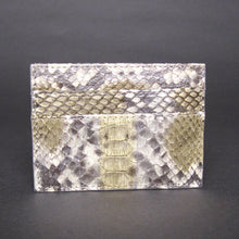 Load image into Gallery viewer, Metallic Gold Motif Snakeskin Leather Slot Card Holder
