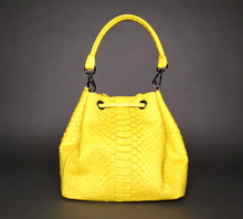 Load image into Gallery viewer, Yellow Stonewash Leather Bucket Shoulder bag
