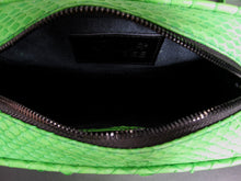 Load image into Gallery viewer, Green Lime Snakeskin Python Leather Crossbody Camera Bag
