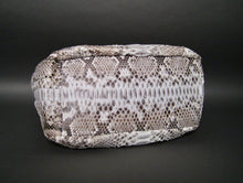Load image into Gallery viewer, Natural White Snakeskin Motif Leather Large Hobo Bag
