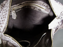 Load image into Gallery viewer, Natural White Snakeskin Motif Leather Large Hobo Bag
