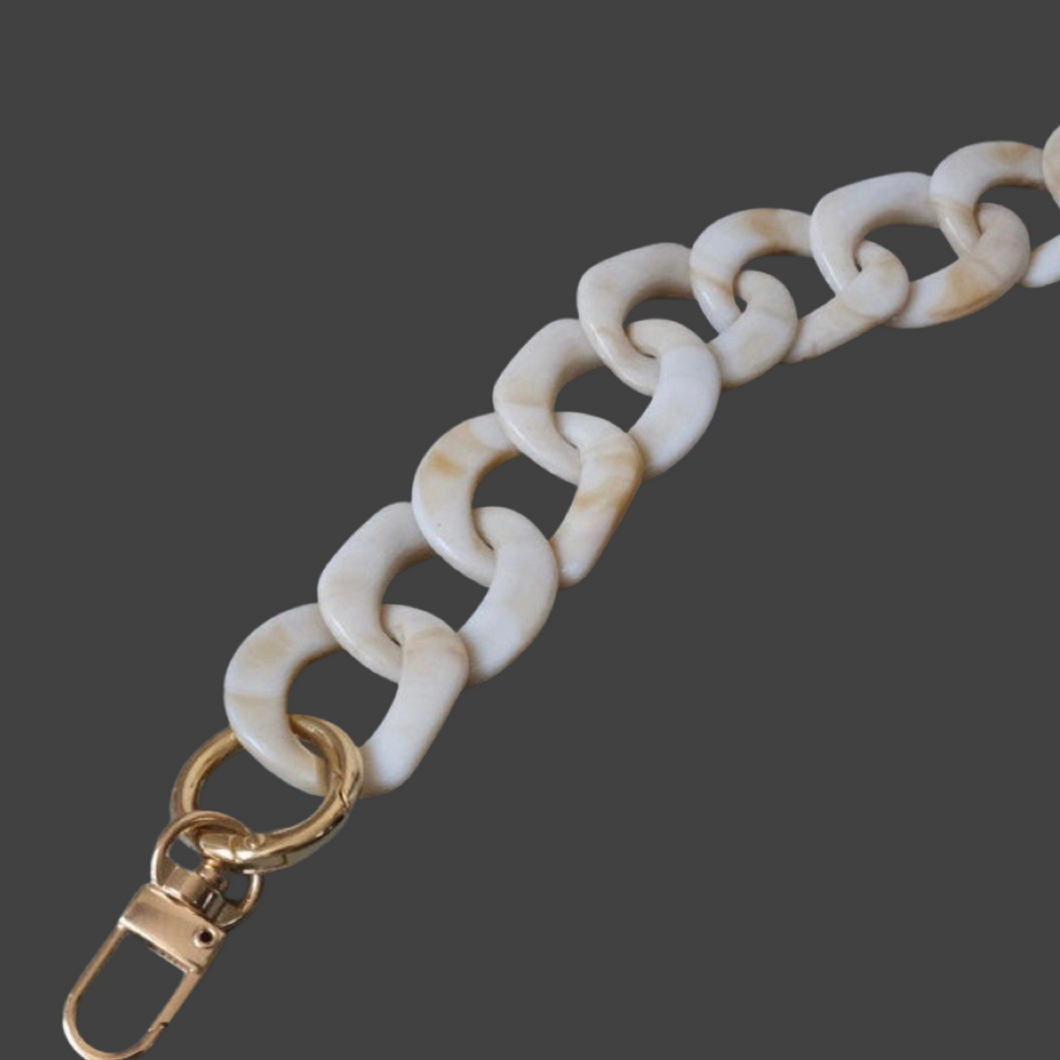 Ivory Acrylic Chunky Chain Strap Bag