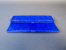 Load image into Gallery viewer, Blue Cobalt Leather Clutch Bag
