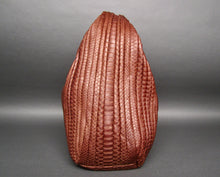 Cargar imagen en el visor de la galería, Bee In Style Brown Leather Hobo Bag in Genuine Python Leather
