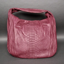 Load image into Gallery viewer, Burgundy  Python Leather Large Hobo Bag
