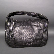 Load image into Gallery viewer, Black Snakeskin Python Large Hobo Bag
