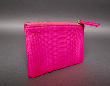 Load image into Gallery viewer, Fuchsia Leather Zip Pouch
