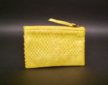 Load image into Gallery viewer, Yellow Python Leather Zip Pouch
