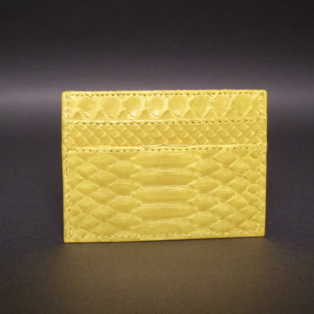 Yellow Python Leather Slot Card Holder