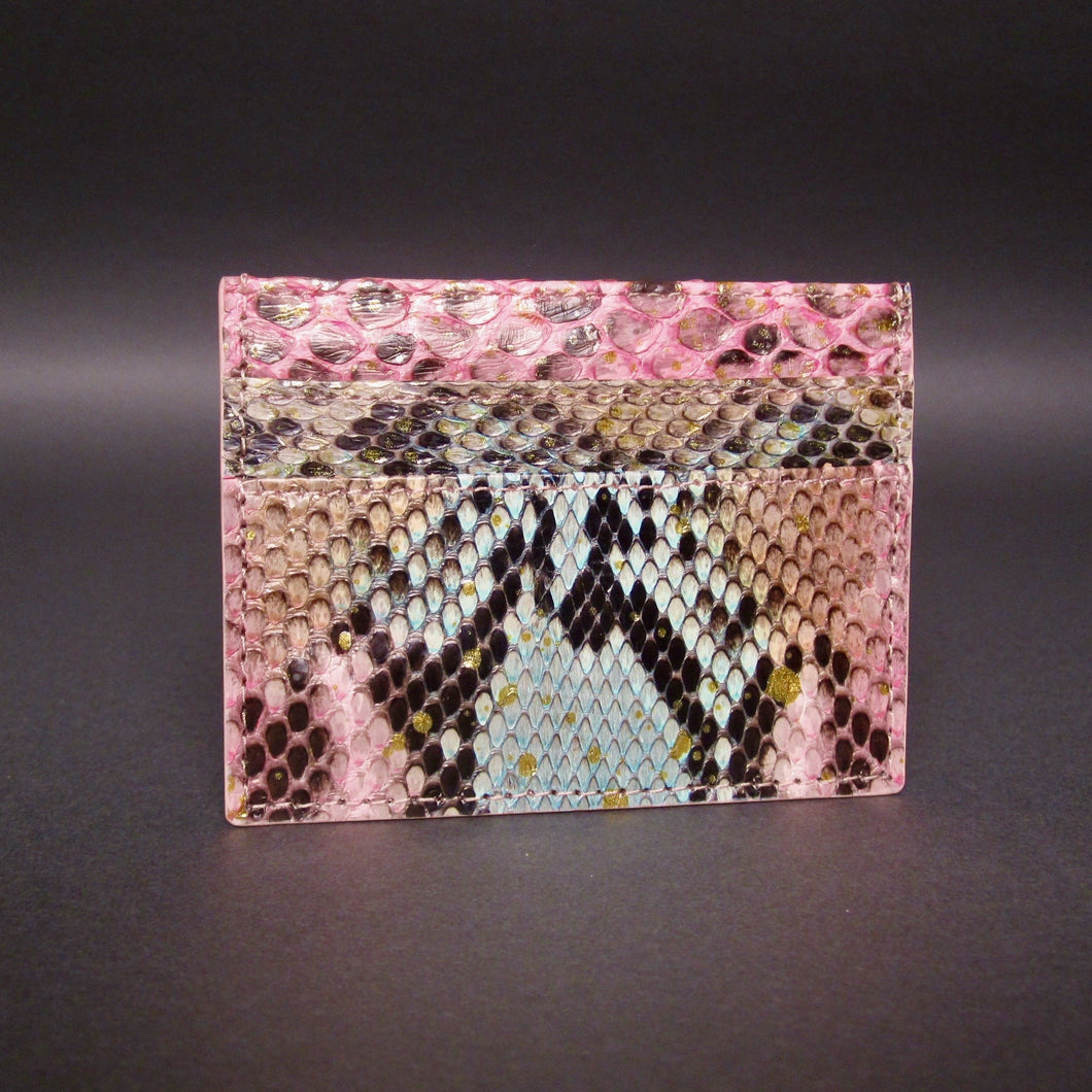 Multicolor Python Leather Slot Card Holder