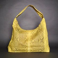 Cargar imagen en el visor de la galería, Jumbo XL Yellow and Gray Stonewashed Leather Shoulder Bag
