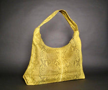 Load image into Gallery viewer, Yellow Motif Stonewash Leather Jumbo XL Shoulder Bag
