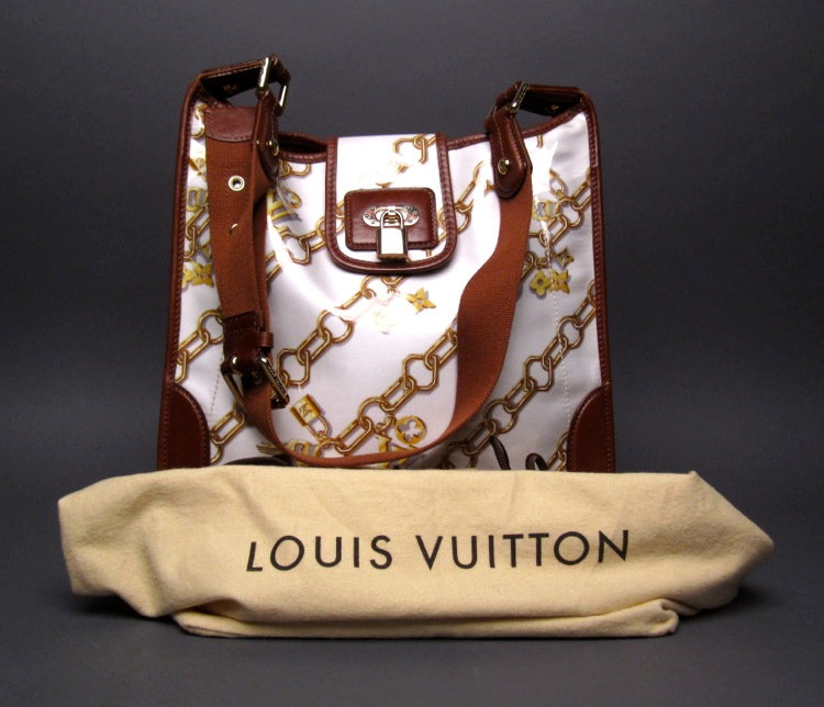 Louis Vuitton White Crystal Vinyl Charms Cabas Tote