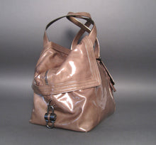 Load image into Gallery viewer, Salvatore Ferragamo Brown Patent Leather Tote Bag
