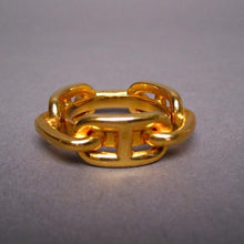 Load image into Gallery viewer, Hermès Chaine D’Ancre Golden Tone Scarf Ring
